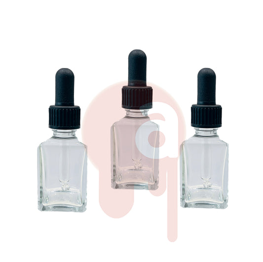 Flacons en verre 30 ml avec pipettes x 3