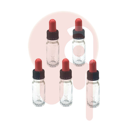 Flacon en verre avec pipette de 12 ml x 5