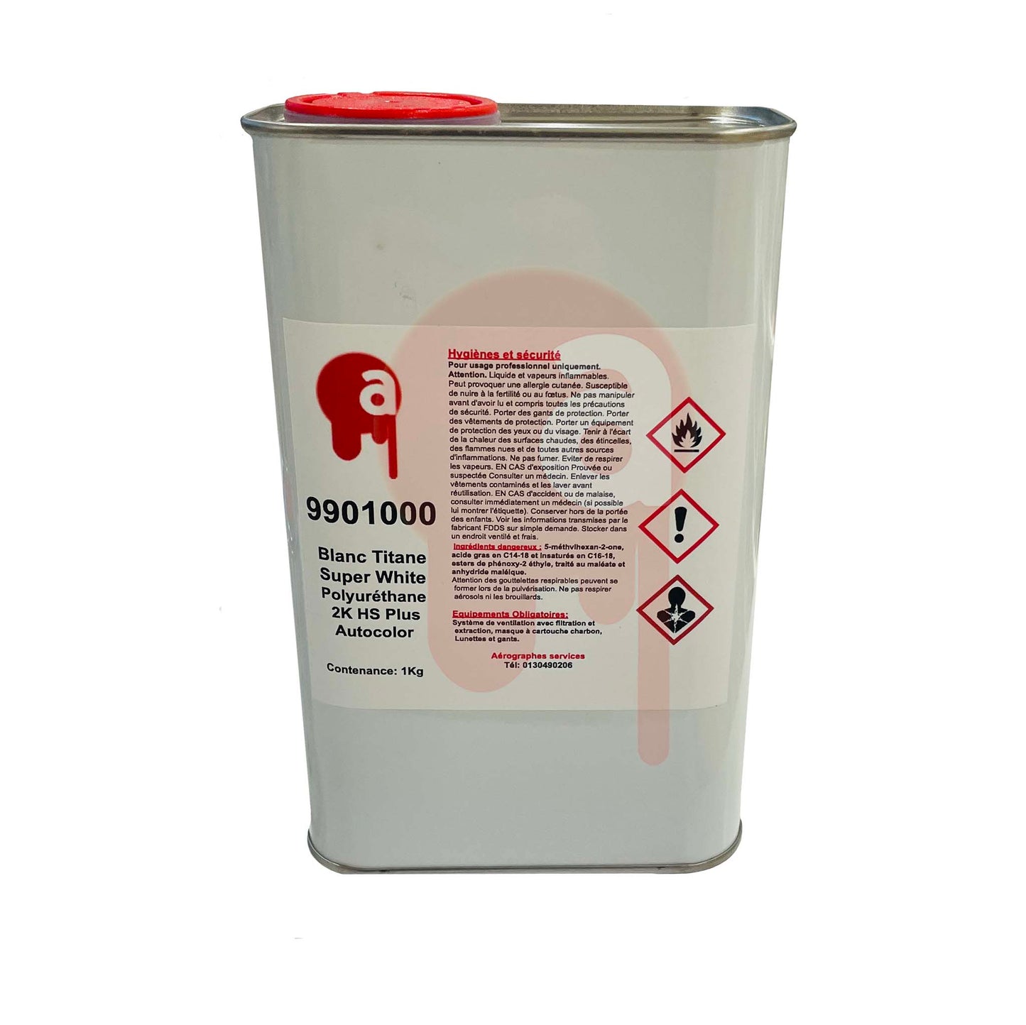 Blanc de Titane polyuréthane 2K HS Plus en pot de 1 Kg super couvrant 9901000