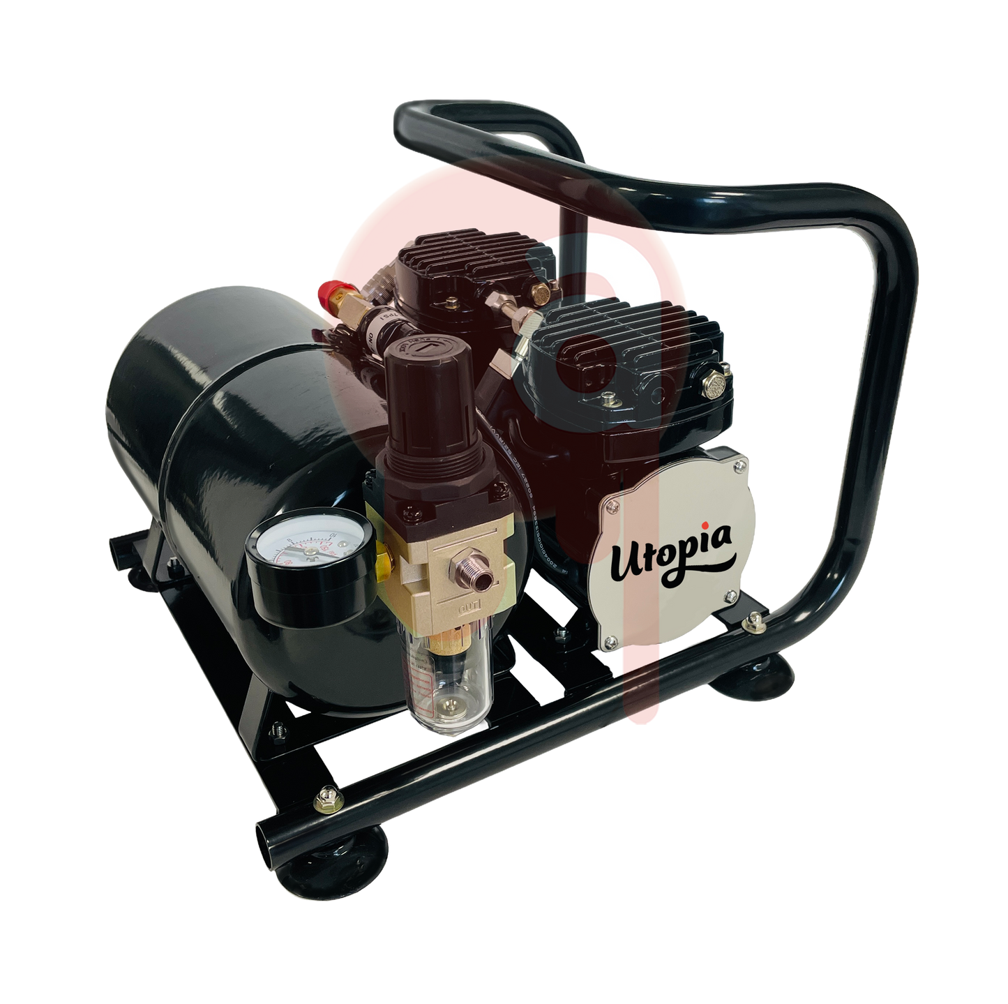 Compresseur silencieux double pistons à sec PS2KDS, double switch avec cuve Utopia