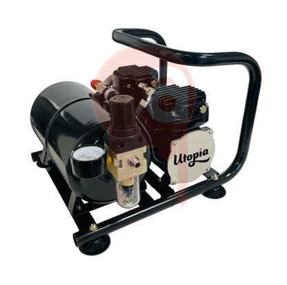 Compresseur silencieux double pistons à sec PS2KDS, double switch avec cuve Utopia