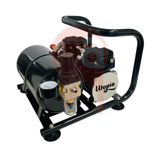 Compresseur silencieux double pistons à sec PS2KDS, double switch avec cuve Utopia